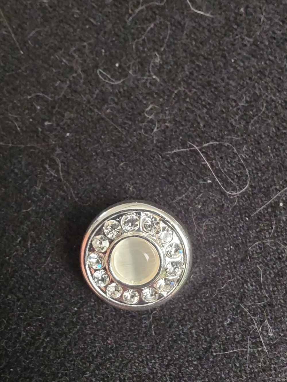 STYLE DOTS - Original - Catseye & Crystal Silver-tone Snap